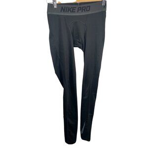 Nike Pro Warm Tights Mens Size Small Black Gray Athletic Gym Baseball Football